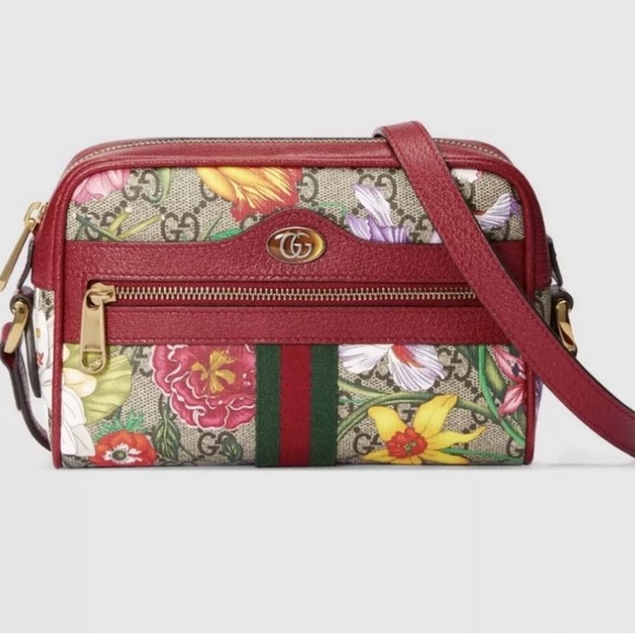 GUCCI GG Supreme Monogram Flora Web Mini Ophidia - Picture 10 of 12